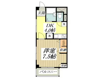 第3小柳コーポ(1K/5階)の間取り写真