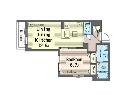 スペリオルコート竜泉(1LDK/1階)の間取り写真