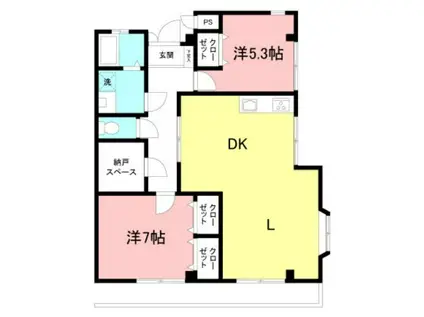 メゾン・ドTAKASAGO(2SLDK/2階)の間取り写真