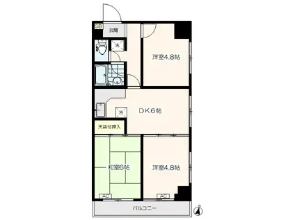 ゴールドパレス豊玉(3DK/4階)の間取り写真