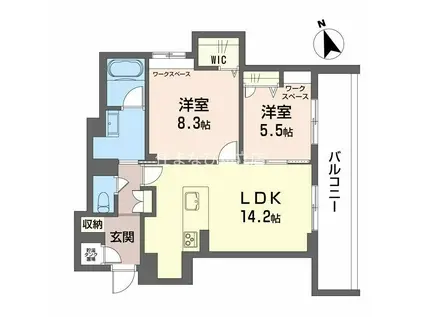 カーサ・レジデンス(2LDK/4階)の間取り写真