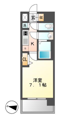 プレサンス大須観音(1K/7階)の間取り写真