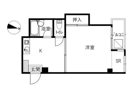 ハイムタウゼント2(1K/2階)の間取り写真