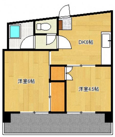 和秀大須賀ビル(2DK/5階)の間取り写真