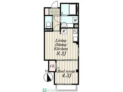 ポラリス目白(1LDK/2階)の間取り写真