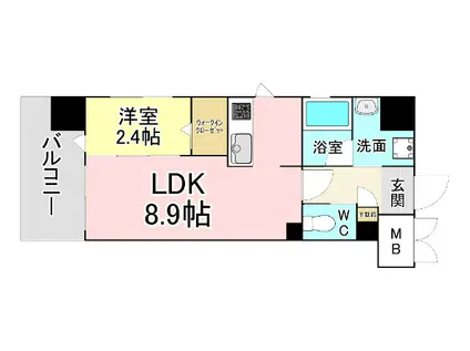 YSP城野(1LDK/13階)の間取り写真