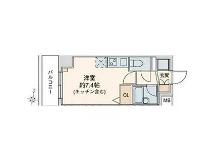 RIDGE堀田(ワンルーム/2階)の間取り写真