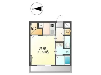 カーサ森(1K/1階)の間取り写真