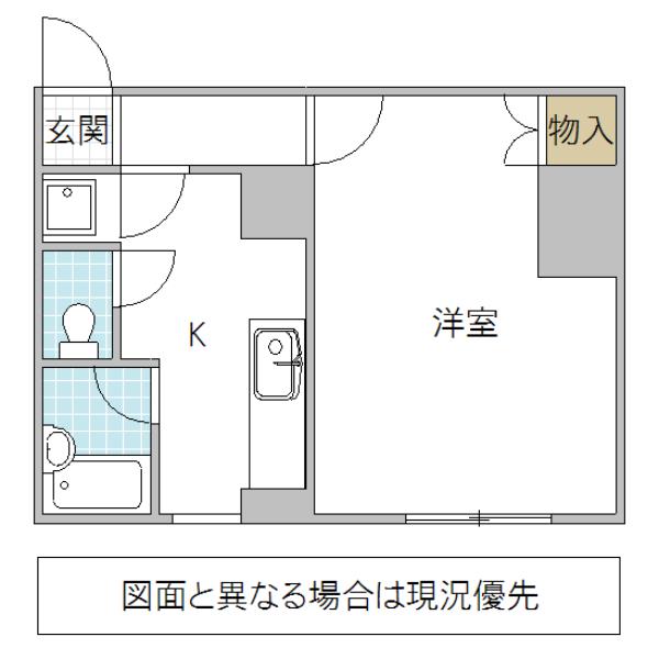 リエス水戸大町(1K/2階)の間取り写真
