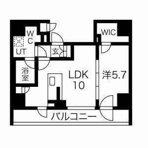 エルフォルテ五反田(1LDK/14階)の間取り写真