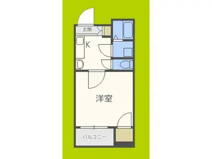 ロイヤルメゾン北浜(1K/4階)の間取り写真