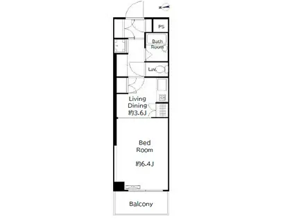メゾンベルセーヌ(1DK/2階)の間取り写真
