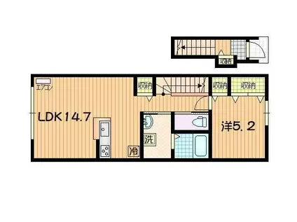 URBANNEST(1LDK/2階)の間取り写真