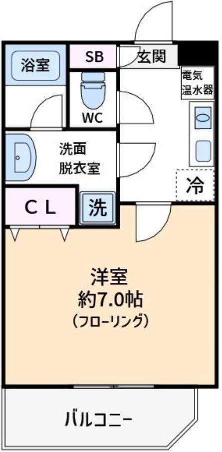 エル・ヴィエント・アース千歳烏山(1K/1階)の間取り写真