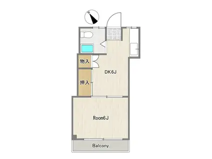 コーポコバヤシ第一(1DK/3階)の間取り写真