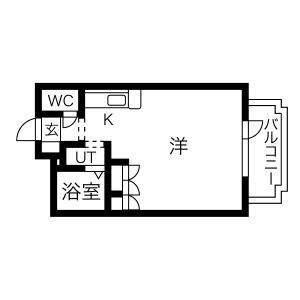 ルーベンクラッセ(1K/1階)の間取り写真