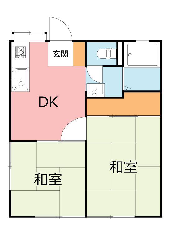 宮崎ハイツ(2DK/1階)の間取り写真