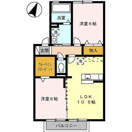 トレ・ピーニ(2LDK/2階)の間取り写真