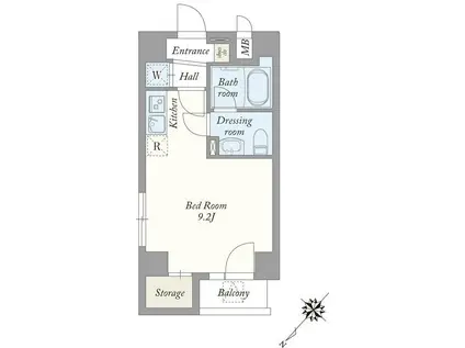 KS入谷イースト(ワンルーム/6階)の間取り写真