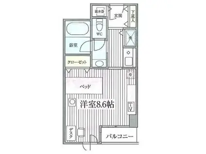 コンフォート荻窪(1K/3階)の間取り写真