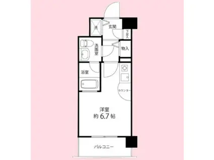 サンセール与野本町(ワンルーム/1階)の間取り写真