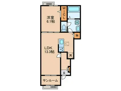 トマトハウス(1LDK/1階)の間取り写真