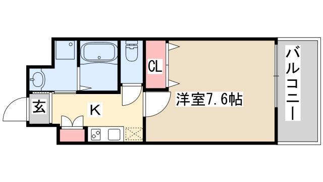 アドバンス神戸グルーブ(1K/3階)の間取り写真