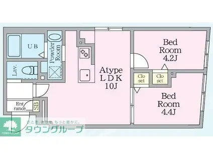 エルファーロ神楽坂III(2LDK/4階)の間取り写真
