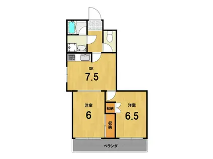 シェモア鞍馬口(2DK/3階)の間取り写真
