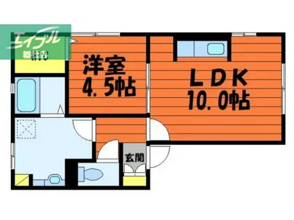 カルティエIII(1LDK/3階)の間取り写真