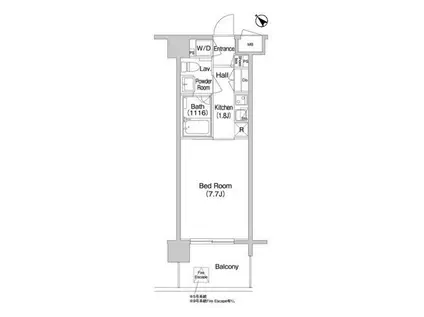 コンフォリア南砂町(1K/5階)の間取り写真