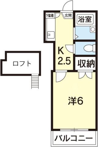 HELLO LIFE(1K/2階)の間取り写真