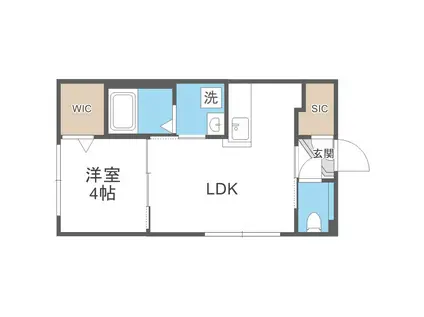 ネクステージ南平岸II(1LDK/4階)の間取り写真