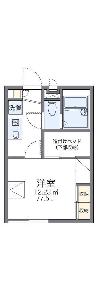 レオパレスひまわり(1K/1階)の間取り写真