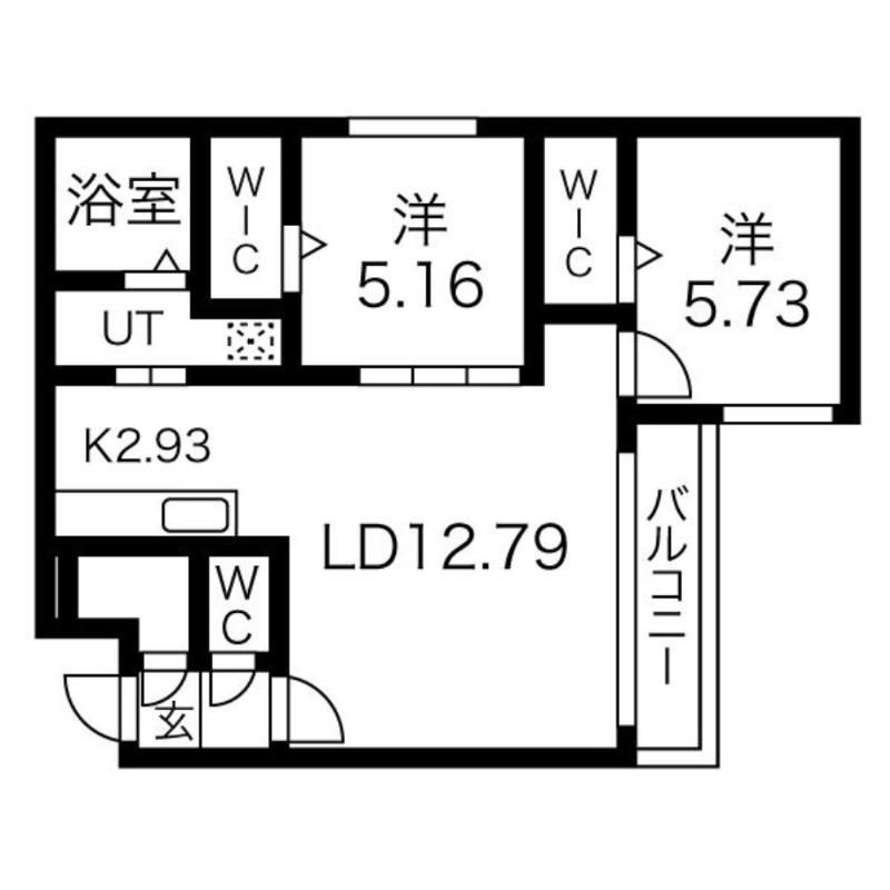 MOIWA VIEW(2LDK/4階)の間取り写真