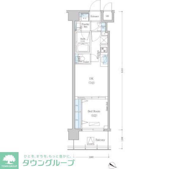 アーバネックス森下(1DK/7階)の間取り写真