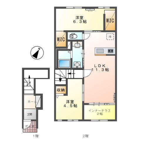 ALWAYSII(2LDK/2階)の間取り写真