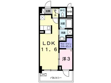 トレスオハス 稲葉荘(1LDK/2階)の間取り写真