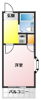 ラセーヌ川越(1K/1階)の間取り写真