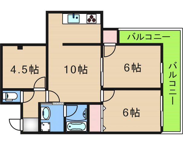 エムテック北島(3DK/5階)の間取り写真