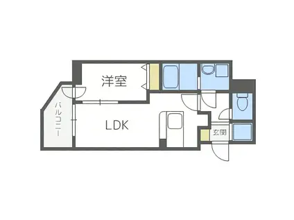 アルファタワー札幌南4条(1LDK/11階)の間取り写真