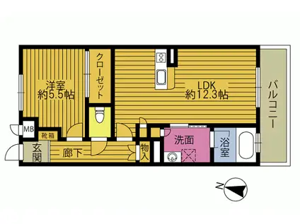 BI・SHITSU TSUMORI(1LDK/1階)の間取り写真
