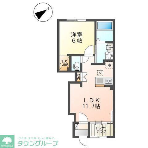 スカイセレーネ(1LDK/1階)の間取り写真