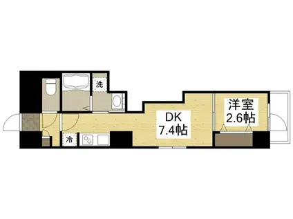 月光加賀(1DK/2階)の間取り写真