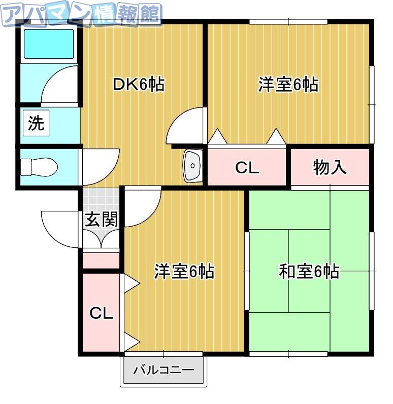 ハイムクローバーII(3DK/1階)の間取り写真