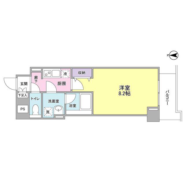 ルミエール門前仲町(1K/2階)の間取り写真