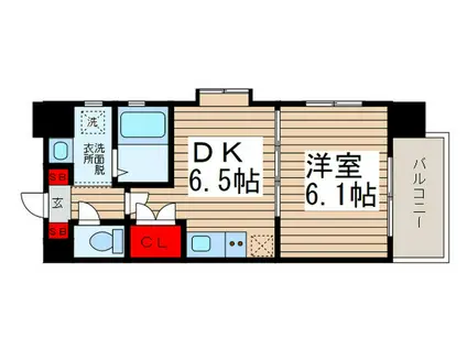 アーク松戸セントラルパーク(1DK/6階)の間取り写真