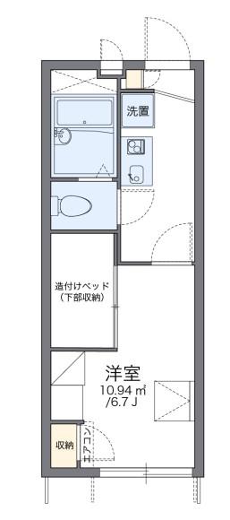 レオパレスアイレックスハイム(1K/1階)の間取り写真