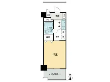 ライオンズマンション国分寺駅前(1K/4階)の間取り写真