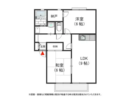 カサフェリスA棟(2LDK/1階)の間取り写真